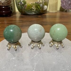 Green aventurine mini sphere bundle